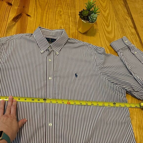 Polo Ralph Lauren Shirt Men’s XXLarge Striped Nylon Blend Button Down Pony Logo - Picture 6 of 9
